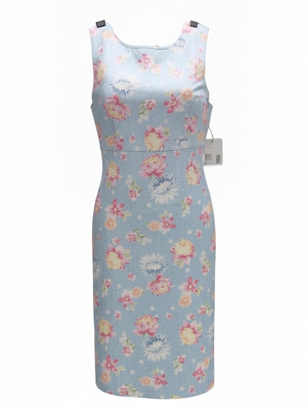 Vintage Lizwear Denim Floral Shift Dress 16